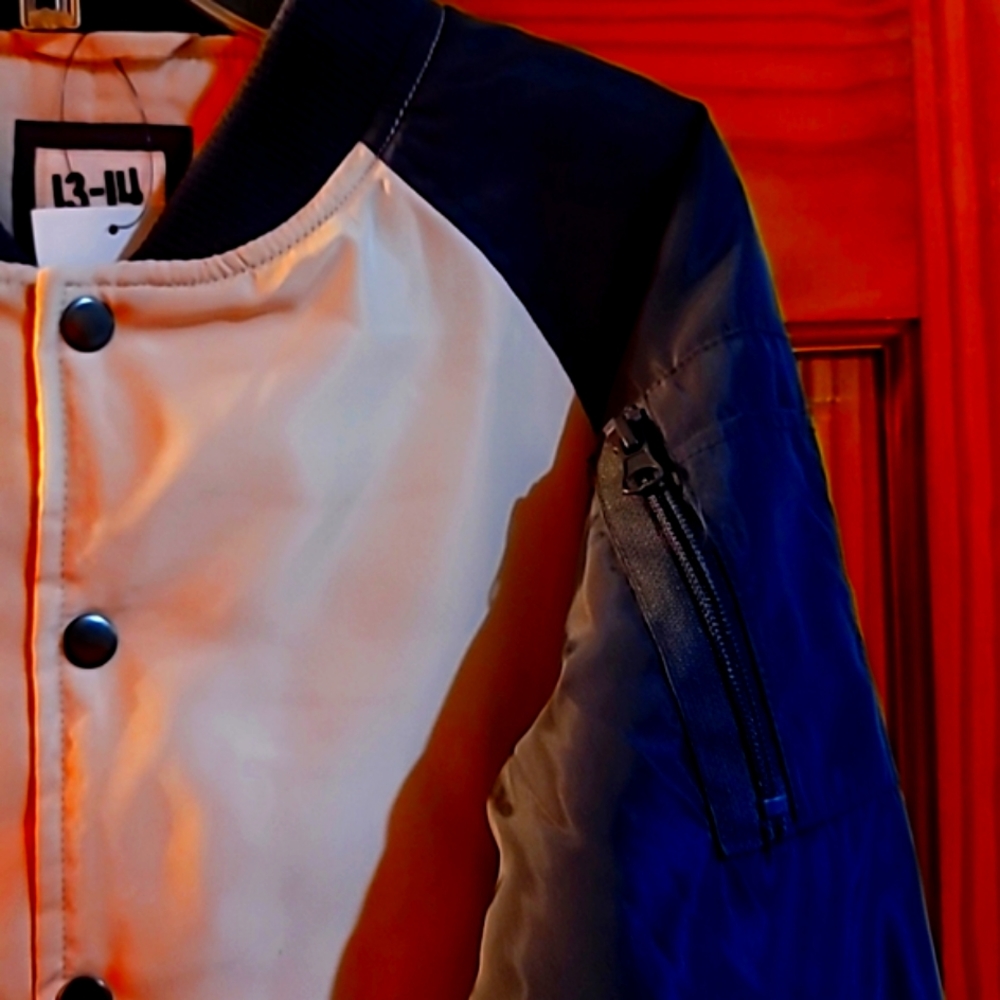 Cotton On Kids Vintage Navy&White Boys Airforce Bomber, Size 13/14 - Picture 3 of 4